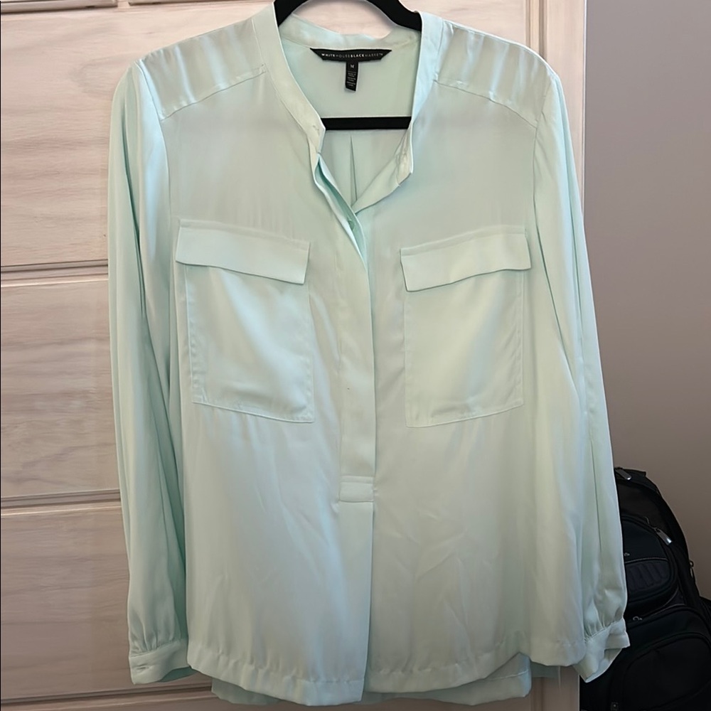 White House Black Market Soft Long Sleeve Buttoned Blouse